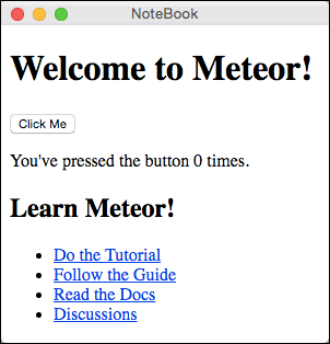The default Meteor page in your extensions popup window