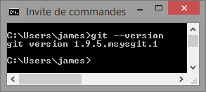 Command Prompt showing git --