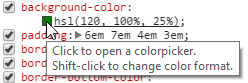 A colour swatch in Google Chrome