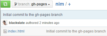 index.html becomes visible on GitHub