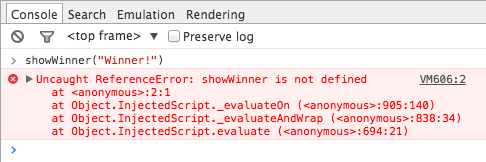 Calling a function from outside its scope causes an error