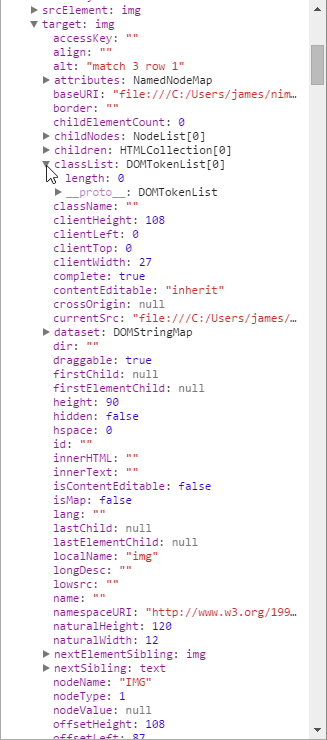 Discovering the classList attribute of an HTML object