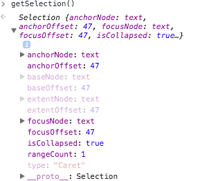 Displaying the properties of the Selection object in the Console